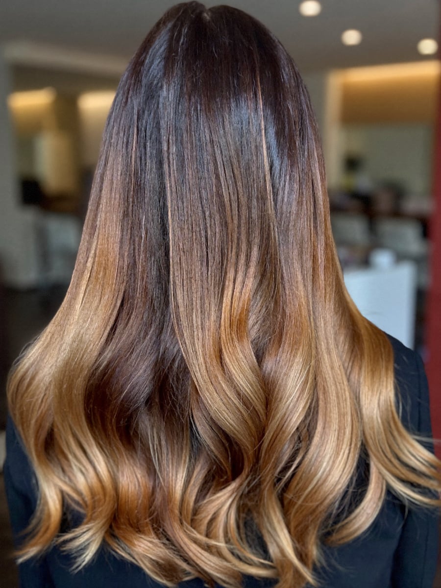 Nachher: Warme Balayage